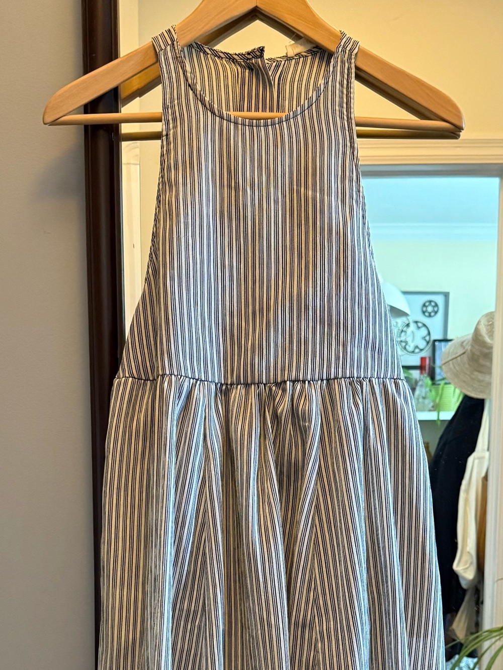 Striped Midi Dress - Black and White